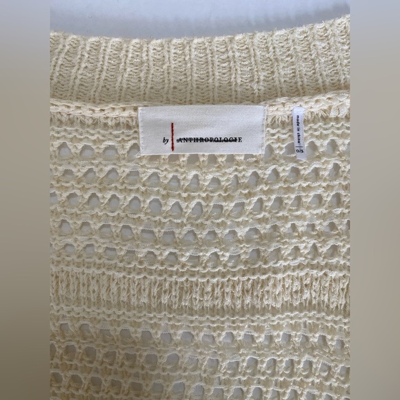 ANTHROPOLOGIE Boho Crochet Open Knit cardigan Sweater Layne Kimono Longline OS - Picture 9 of 10